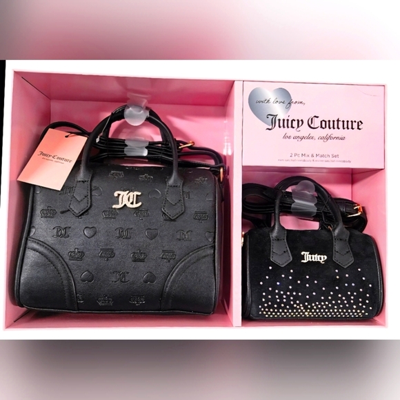 Juicy Couture Handbags - NWT Juicy Couture Liquorice Mommy & Me Satchel Set LOVE Mix & Match Set